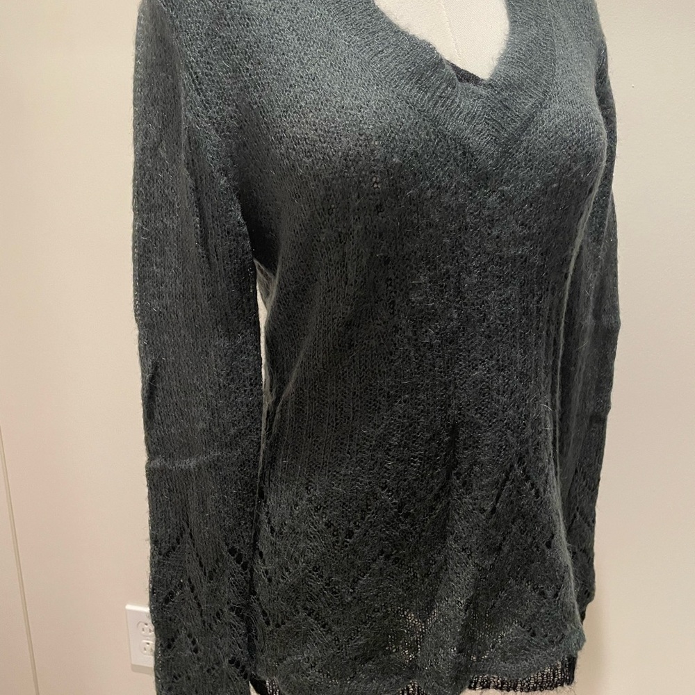 Elegant Charcoal V-Neck Sweater